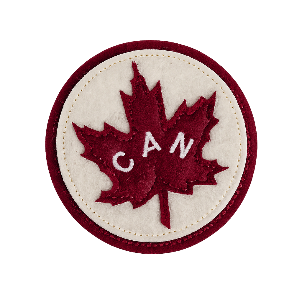 Canada Maple Leaf Round Felt Sew-On Patch